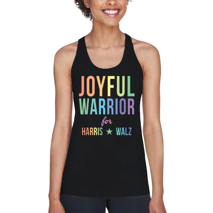 Joyful Warrior For Kamala Harris Tim Walz 2024 Women's Racerback Tank