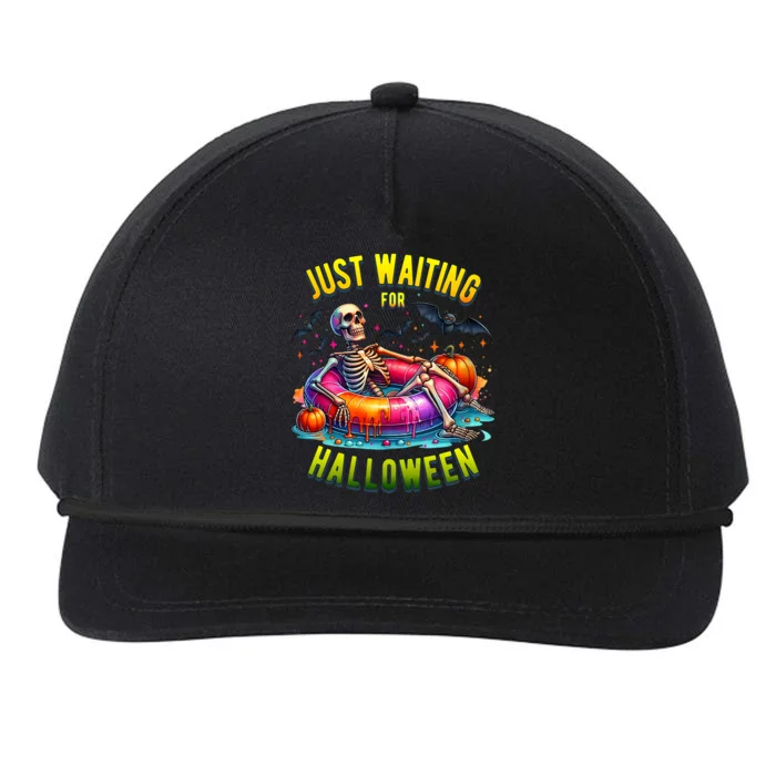 Just Waiting For Halloween Spooky Skeleton Summer Funny Snapback Five-Panel Rope Hat