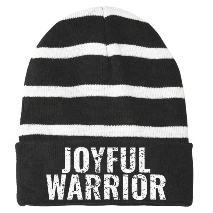 Joyful Warrior Harris Walz 2024 Striped Beanie with Solid Band