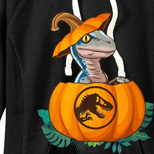 Jurassic World Halloween Dinosaur Pumpkin Logo Women's Fleece Hoodie