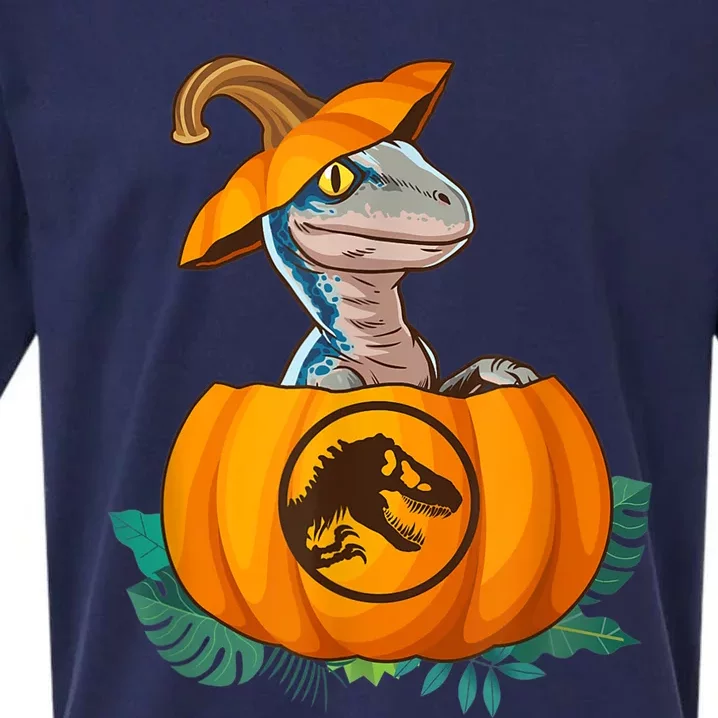 Jurassic World Halloween Dinosaur Pumpkin Logo Sueded Cloud Jersey T-Shirt