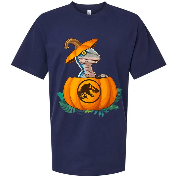 Jurassic World Halloween Dinosaur Pumpkin Logo Sueded Cloud Jersey T-Shirt