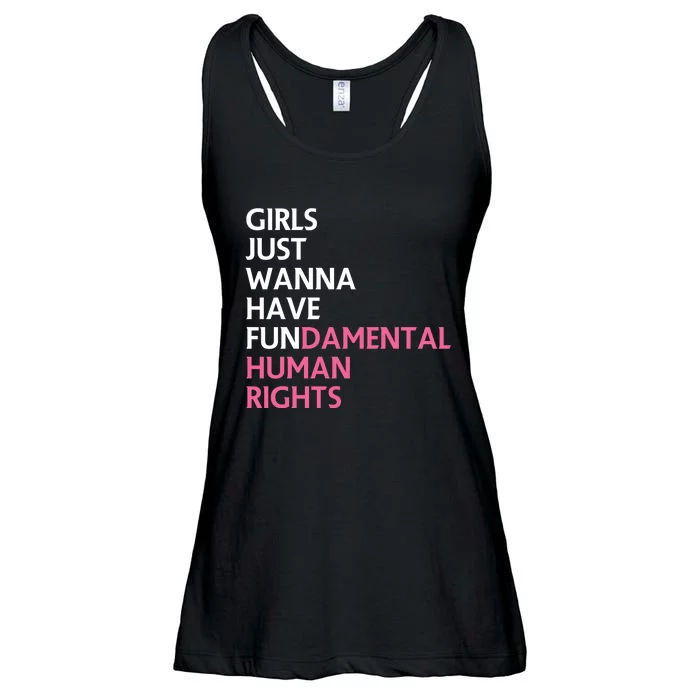 Just Wanna Have Fundamental Human Rights Feminist Ladies Essential Flowy Tank