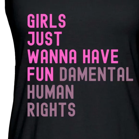 Just Wanna Have Fundamental Human Rights Ladies Essential Flowy Tank