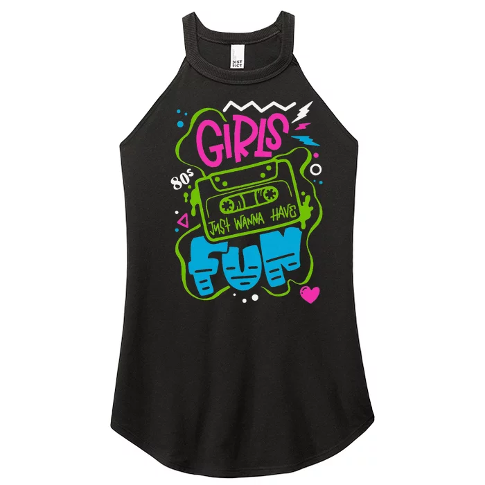 Just Wanna Have Fun Nostalgia 1980s Women’s Perfect Tri Rocker Tank