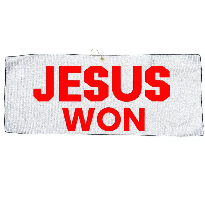 Jesus Won Large Microfiber Waffle Golf Towel