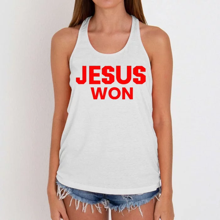 Jesus Won Women's Knotted Racerback Tank