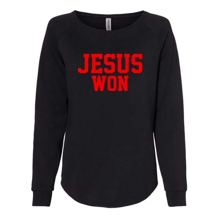 Jesus Won Front And Back Front & Back Womens California Wash Sweatshirt