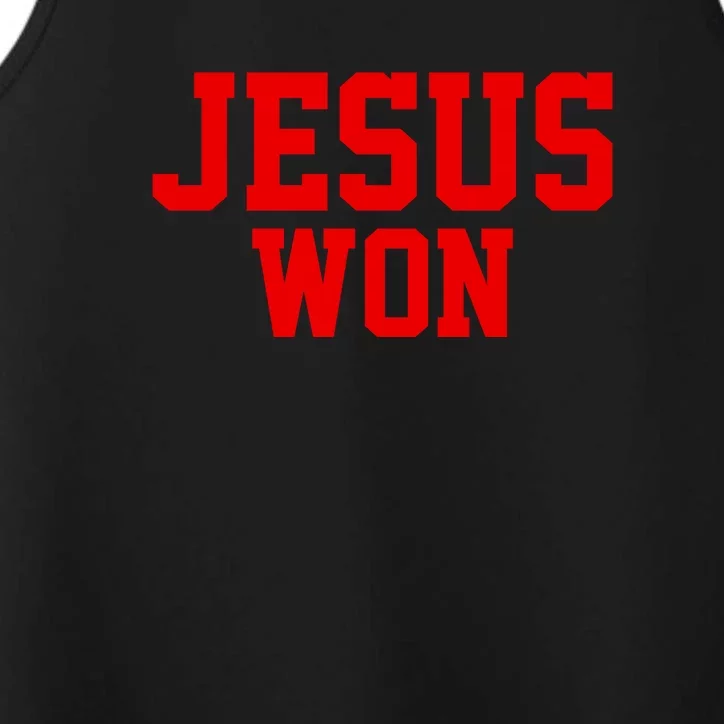 Jesus Won Front And Back Front & Back Performance Tank