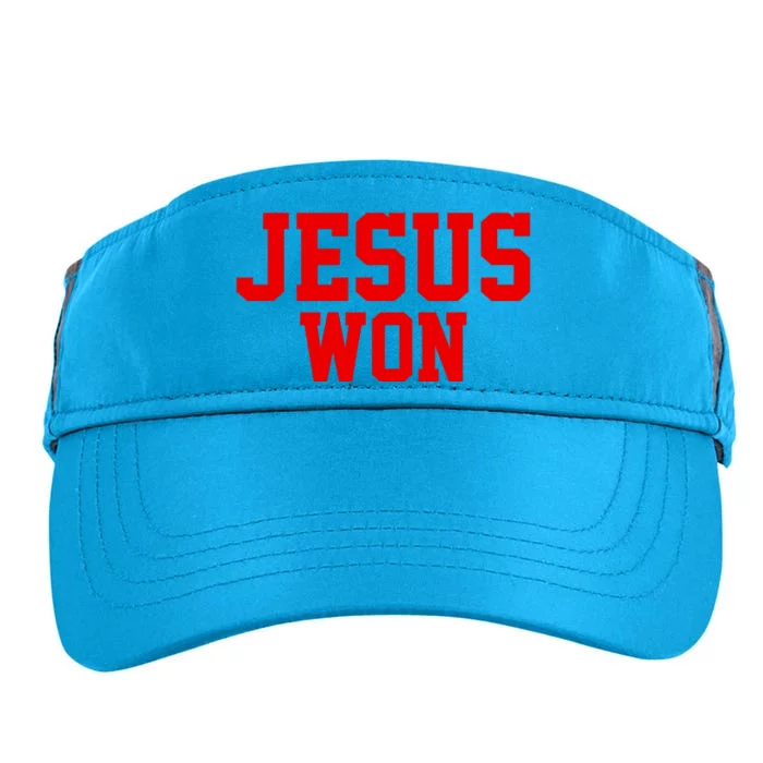 Jesus Won Front And Back Front & Back Adult Drive Performance Visor