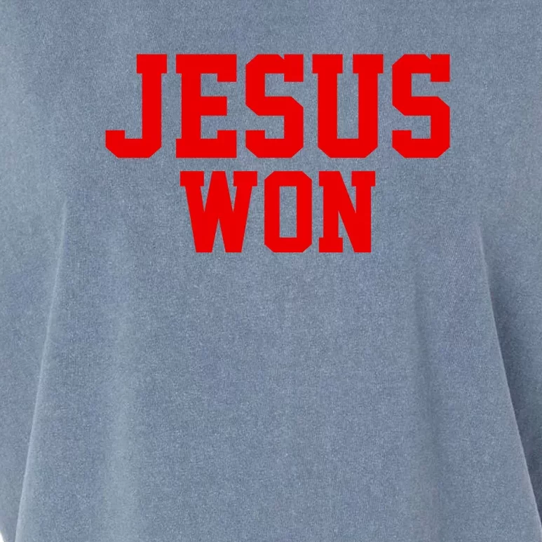 Jesus Won Front And Back Front & Back Garment-Dyed Women's Muscle Tee