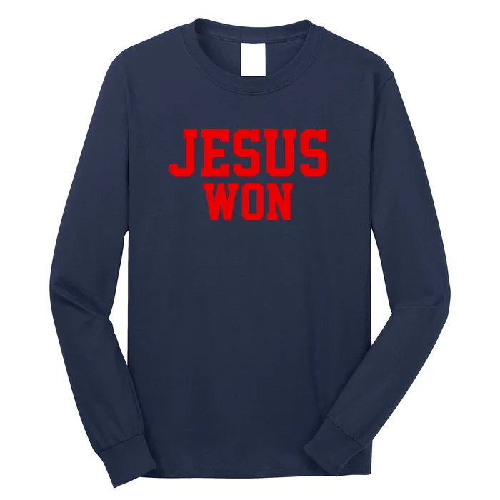 Jesus Won Front And Back Front & Back Long Sleeve Shirt