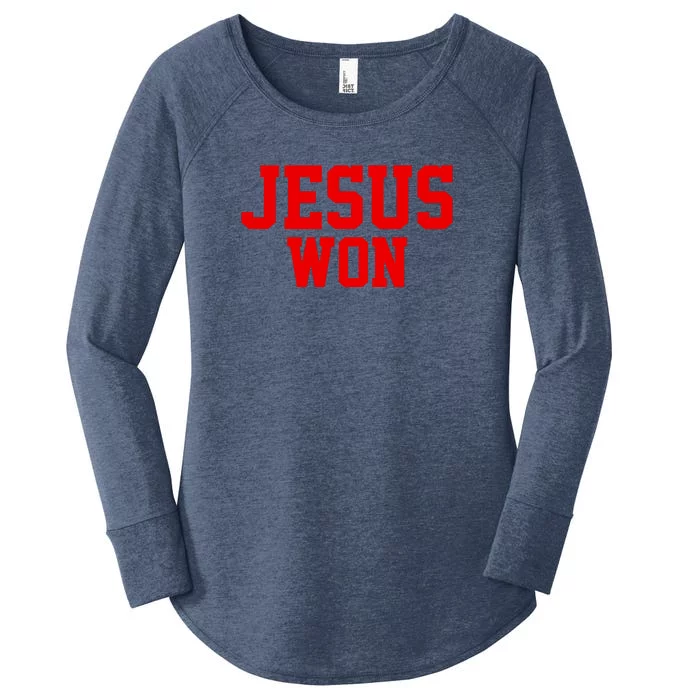 Jesus Won Front And Back Front & Back Women's Perfect Tri Tunic Long Sleeve Shirt