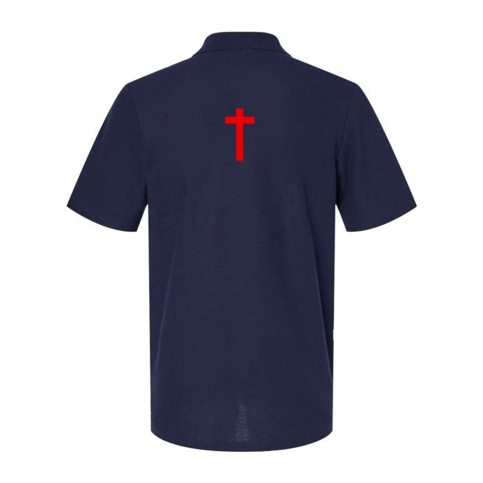 Jesus Won Front And Back Front & Back Softstyle Adult Sport Polo