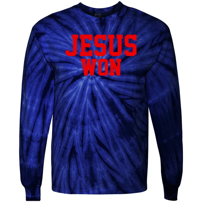 Jesus Won Front And Back Front & Back Tie-Dye Long Sleeve Shirt