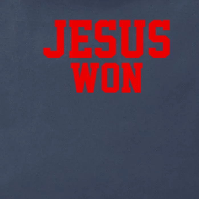 Jesus Won Front And Back Front & Back Zip Tote Bag