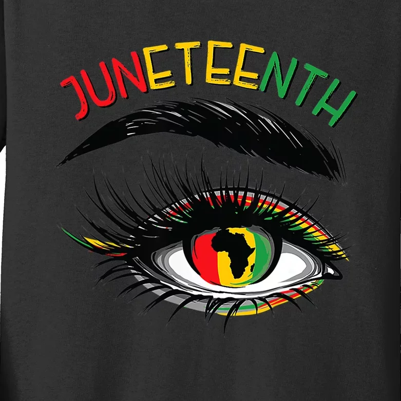 Juneteenth Wo Juneteenth African American Kids Long Sleeve Shirt