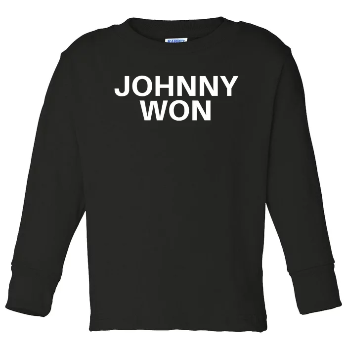 Johnny Won Justice For Johnny Depp Toddler Long Sleeve Shirt