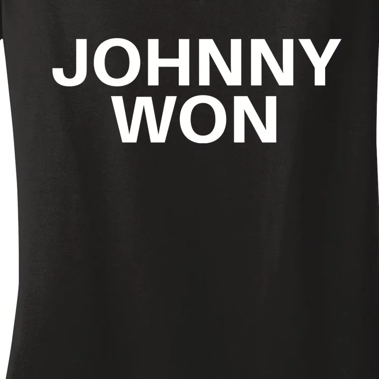 Johnny Won Justice For Johnny Depp Women's V-Neck T-Shirt