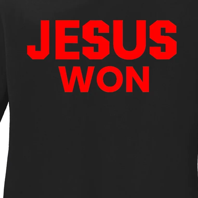 Jesus Won Ladies Long Sleeve Shirt