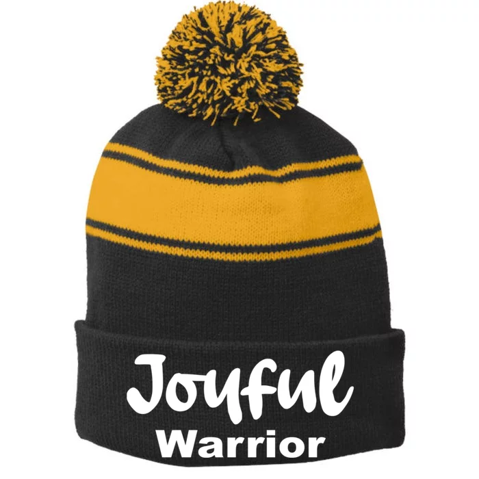 Joyful Warrior Stripe Pom Pom Beanie