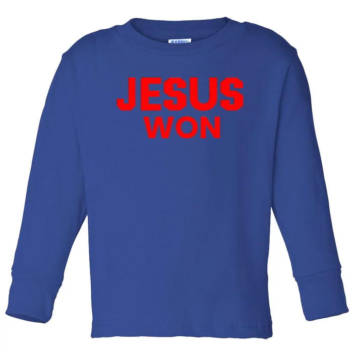 Jesus Won Toddler Long Sleeve Shirt