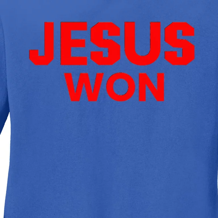 Jesus Won Ladies Long Sleeve Shirt