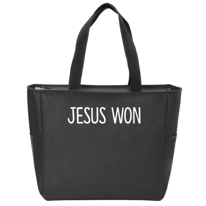 Jesus Won Zip Tote Bag