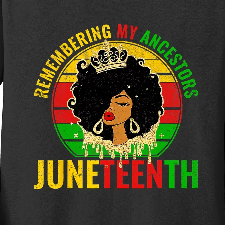 Juneteenth Women Juneteenth African American Kids Long Sleeve Shirt