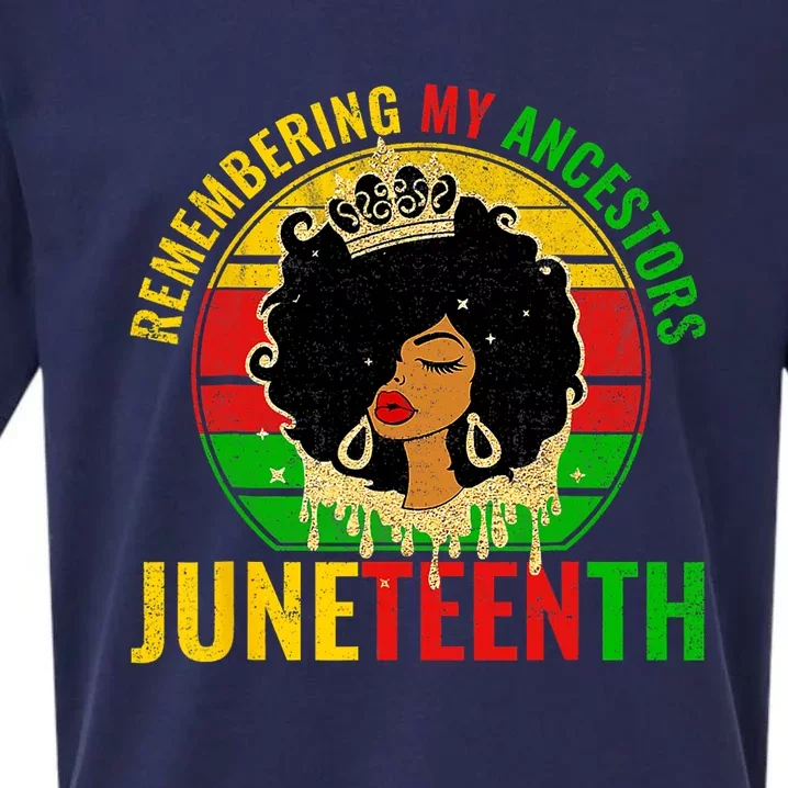 Juneteenth Women Juneteenth African American Sueded Cloud Jersey T-Shirt