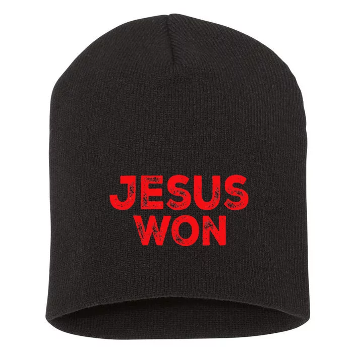 Jesus Won Short Acrylic Beanie