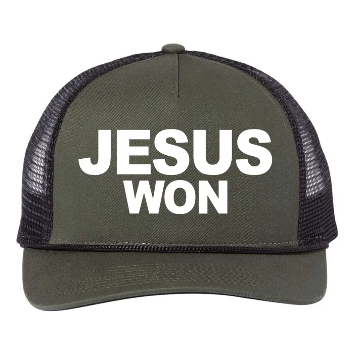 Jesus Won Retro Rope Trucker Hat Cap