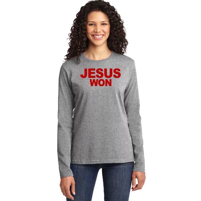 Jesus Won Ladies Long Sleeve Shirt