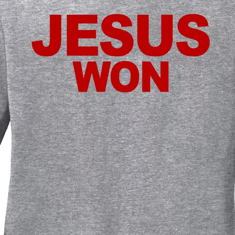 Jesus Won Ladies Long Sleeve Shirt