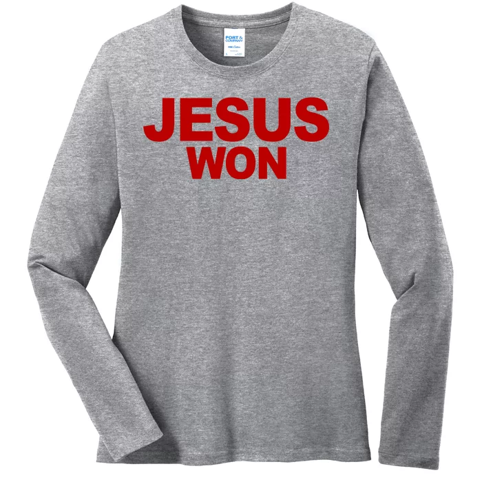 Jesus Won Ladies Long Sleeve Shirt