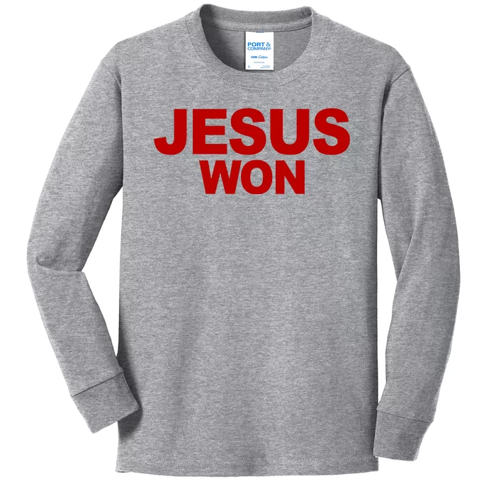 Jesus Won Kids Long Sleeve Shirt