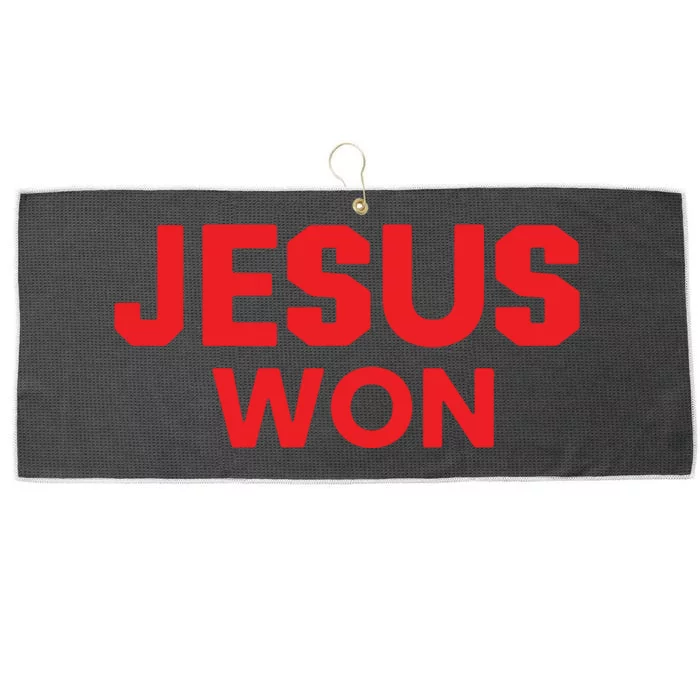 Jesus Won Large Microfiber Waffle Golf Towel