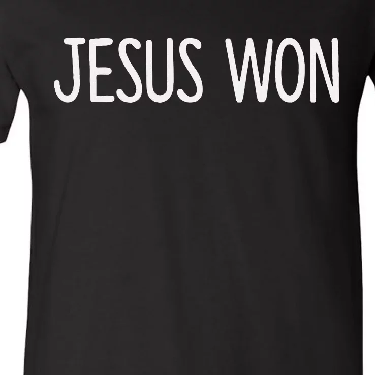 Jesus Won V-Neck T-Shirt