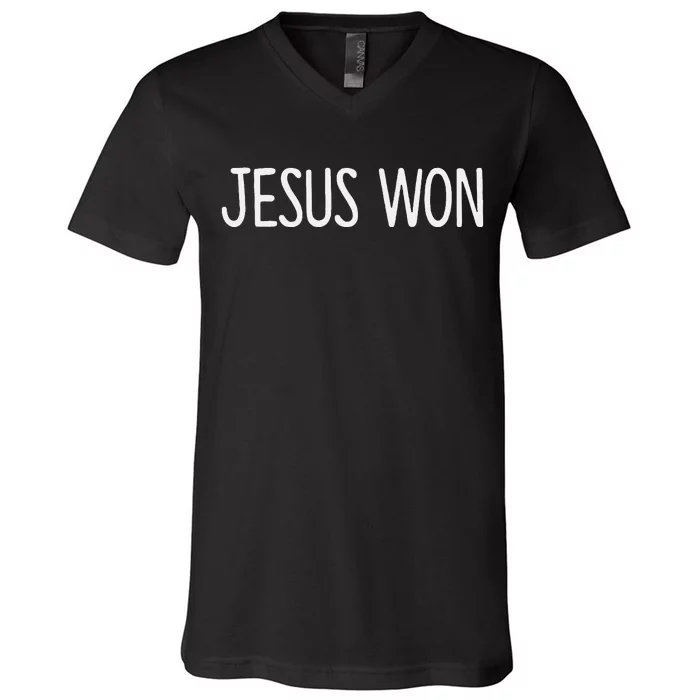 Jesus Won V-Neck T-Shirt