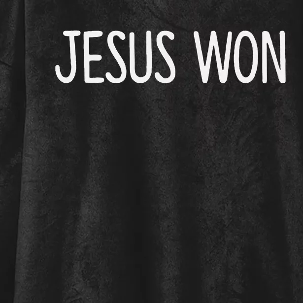 Jesus Won Hooded Wearable Blanket