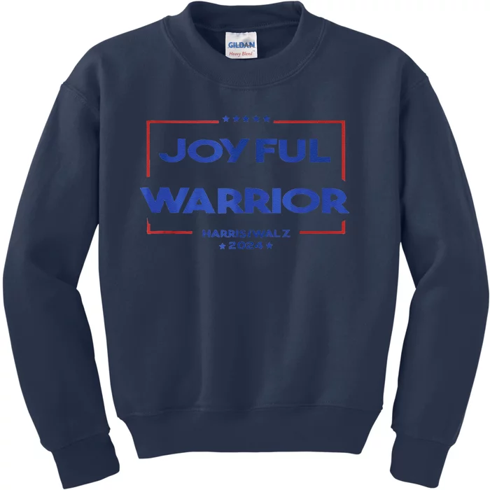 Joyful Warrior Kamala Harris Tim Walz Harris 2024 Kids Sweatshirt