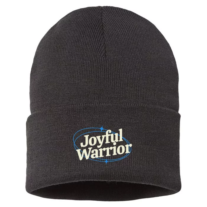 Joyful Warrior Kamala Harris Tim Walz Waltz 2024 Sustainable Knit Beanie