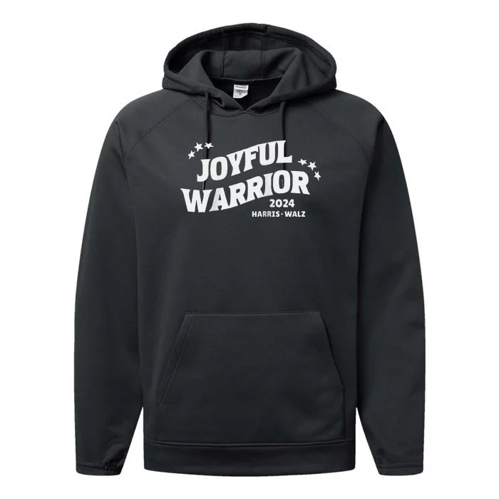 Joyful Warrior Kamala Harris Tim Walz Waltz 2024 Raglan Performance Fleece Hoodie