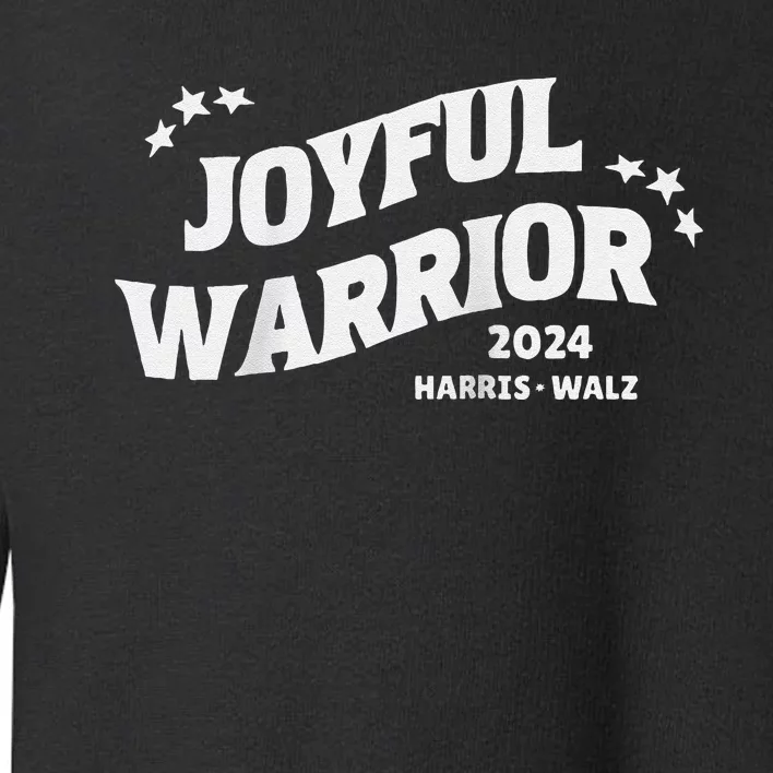 Joyful Warrior Kamala Harris Tim Walz Waltz 2024 Raglan Toddler Sweatshirt