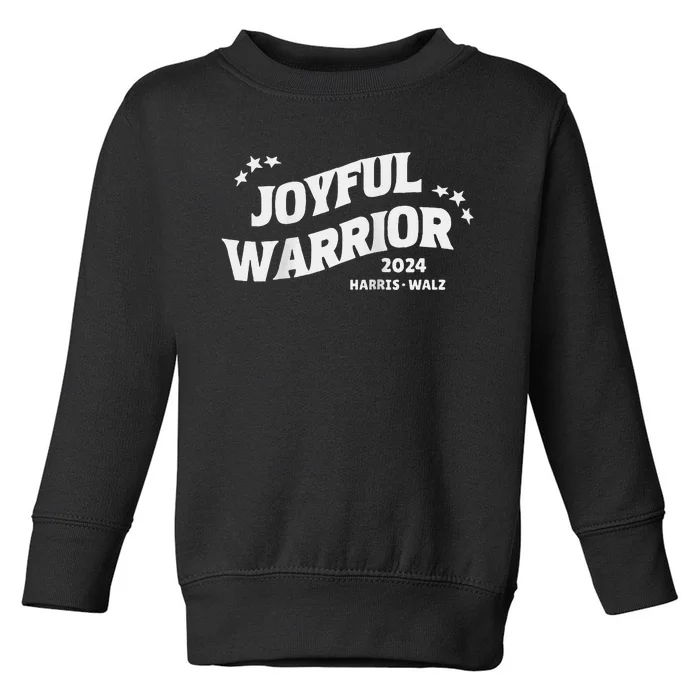 Joyful Warrior Kamala Harris Tim Walz Waltz 2024 Raglan Toddler Sweatshirt