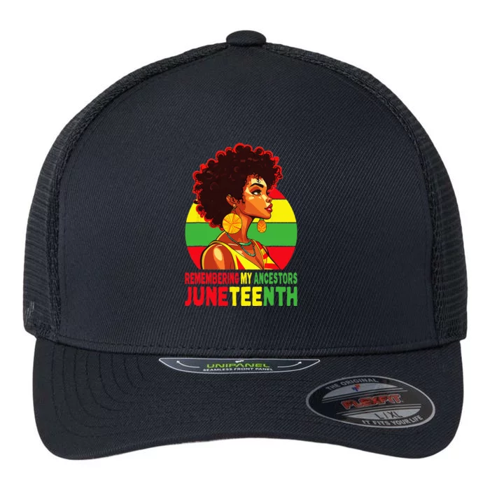 Juneteenth Wo Loc'd Hair Remembering My Ancestors Flexfit Unipanel Trucker Cap