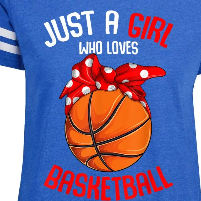 Just Who Loves Basketball Enza Ladies Jersey Football T-Shirt