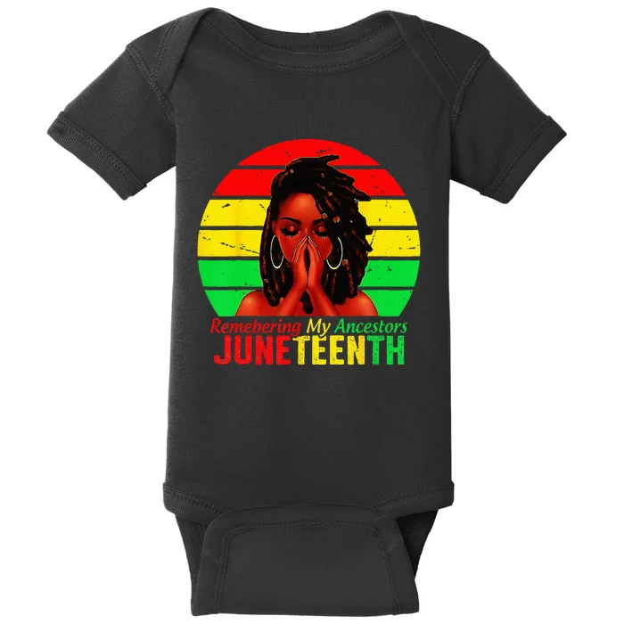 Juneteenth Wo Loc'd Hair Remebering My Ancestors Baby Bodysuit