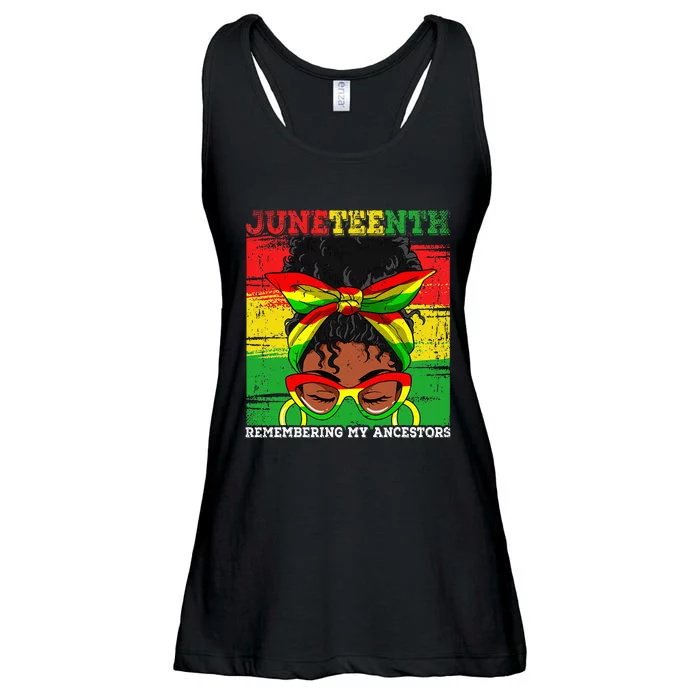 Juneteenth Wo Loc'd Hair Remembering My Ancestors Ladies Essential Flowy Tank