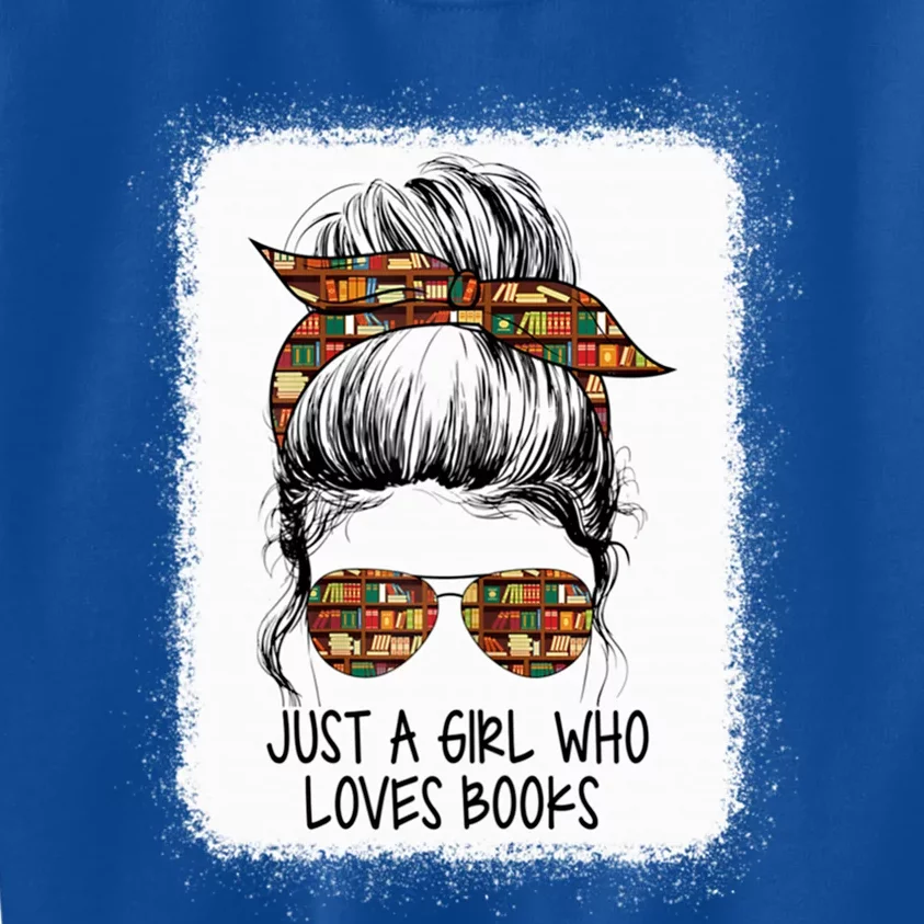 Just Who Loves Books Funny Messy Bun For Bookworm Cute Gift Kids Sweatshirt